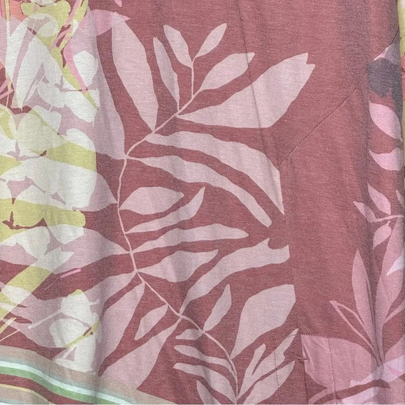 Soft Surroundings Small Shirt Top Pink Floral Long Sleeve V Neck Stretch Knit - Picture 2 of 6